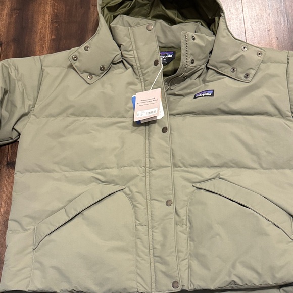Patagonia Downdrift Green Hooded Puffer Coat Jacket NWT - Picture 2 of 6